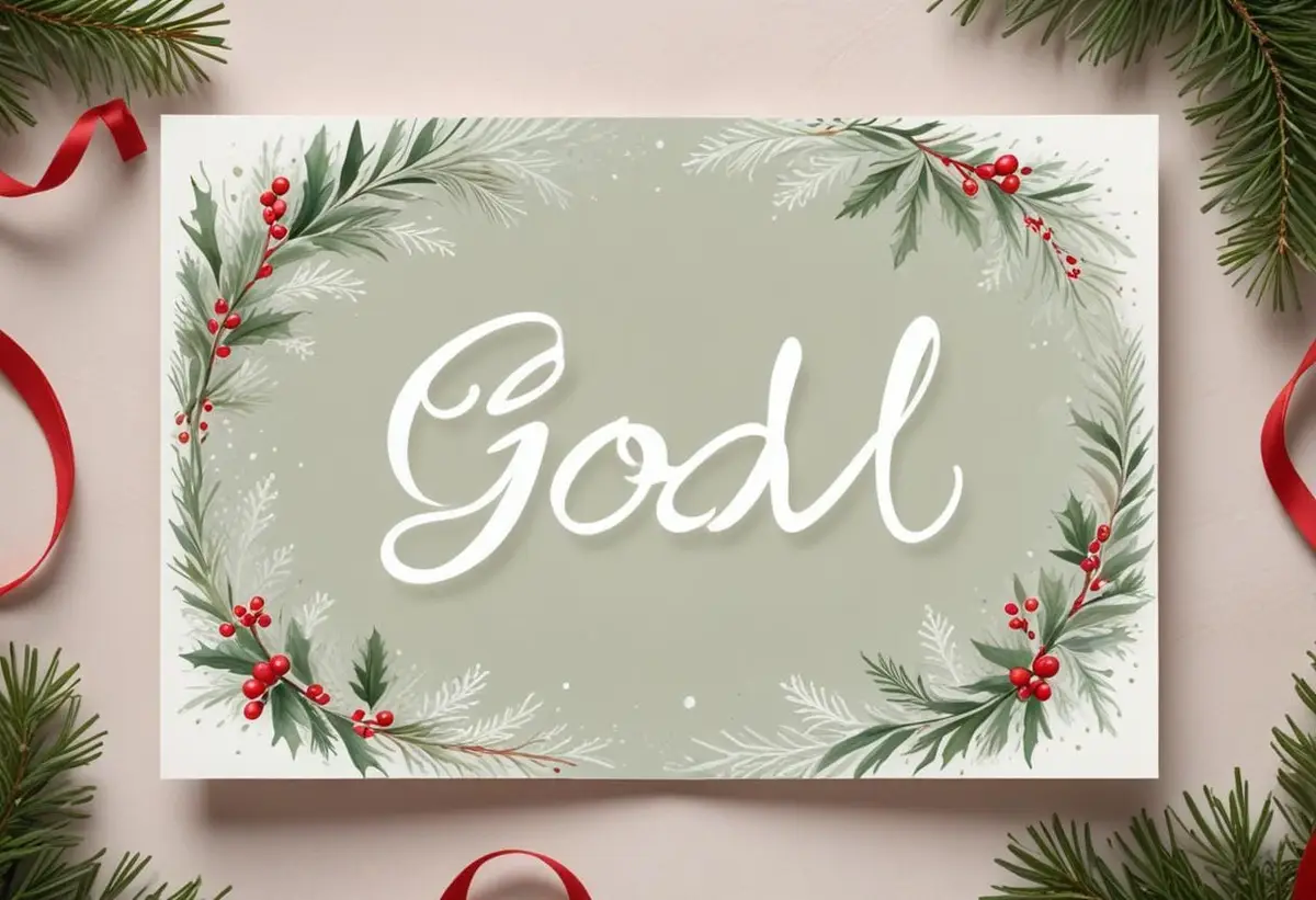 God jul skrivstil ger dig snygga julkort illustration